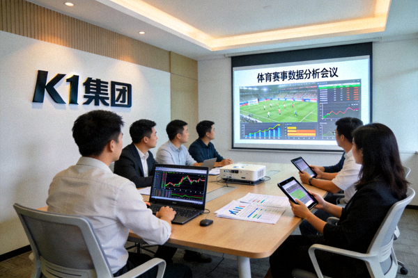k1集团专业团队在进行体育赛事数据分析会议